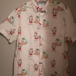Denim & Flower Ricky Singh Surfing Santa Men's Short Sleeve XL